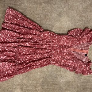 Orange and white mini dress